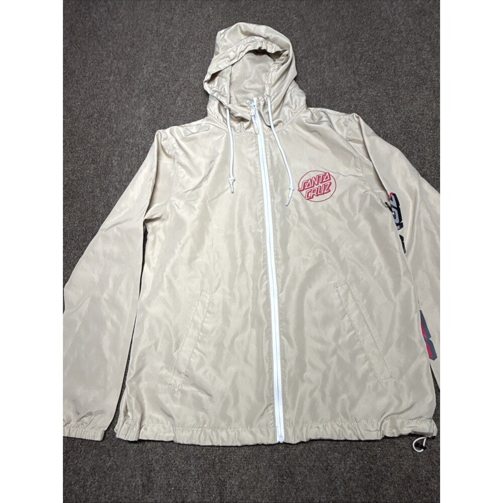 Santa Cruz Hand Blocked Khaki Windbreaker Jacket Size XS